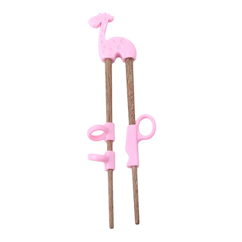 1 par de palillos chinos lindos para niños bebé madera dibujos animados aprendizaje pajilla reutilizable entrenamiento palillos Inicio Bebé Productos: Pink Giraffe