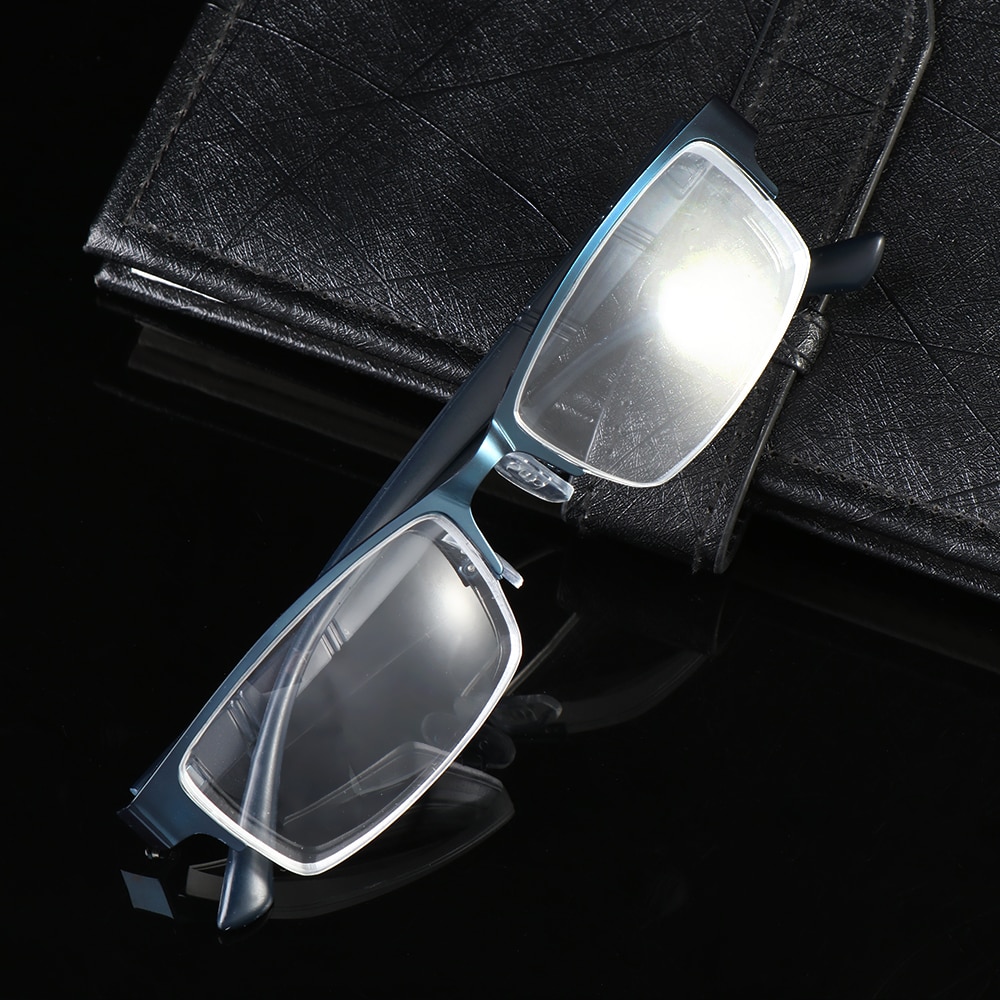 1Pc Unisex Leesbril Metalen Half Frame Vierkante Bijziendheid Brillen 0 -1 -1.5 -2 -2.5 -3 -3.5 -4 -4.5 -5 -5.5 -6