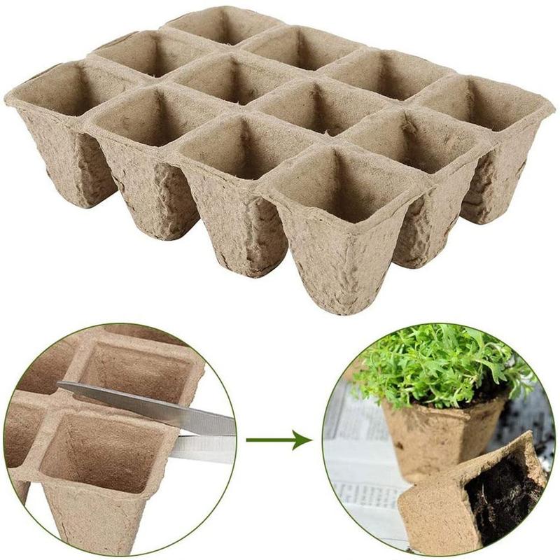 10/5Pcs Nursery Pots Biodegradable Paper Pulp Peat Pot Plant Nursery Cup Tray