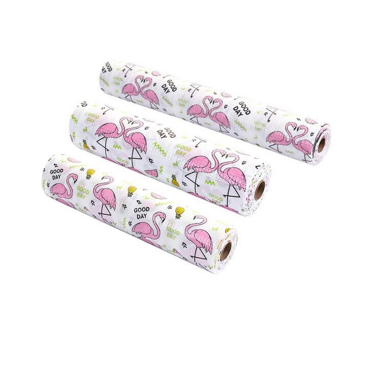 1 rulle kök klistermärke bord matta bokstav flamingo tryckta lådor skåp hylla liners bordstablett vattentät oljesäker skåp pad