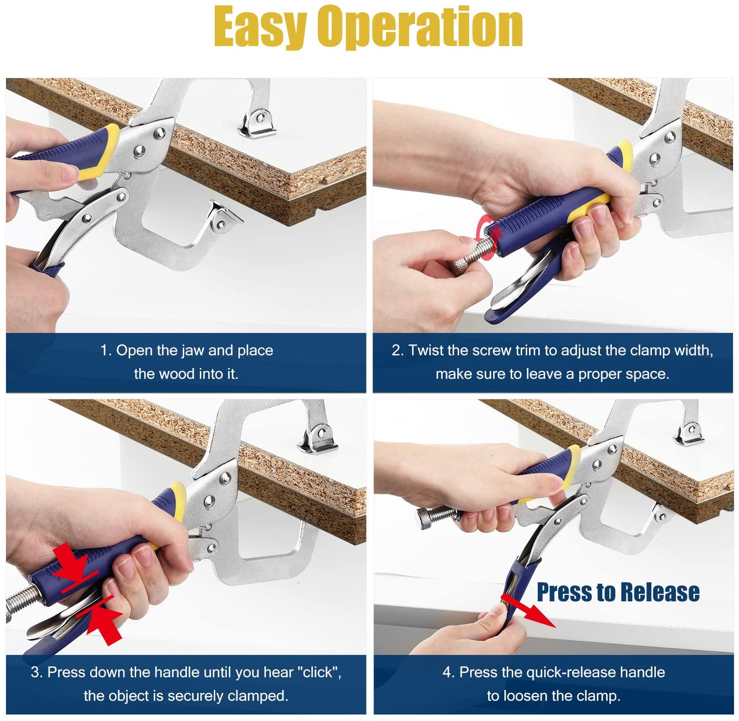 6 ''+ 9'' + 11 ''Vergrendeling C-Clamp Heavy Duty Ergonomische Grip C-Type Vergrendeling lassen Houtbewerking Tang Quick Release