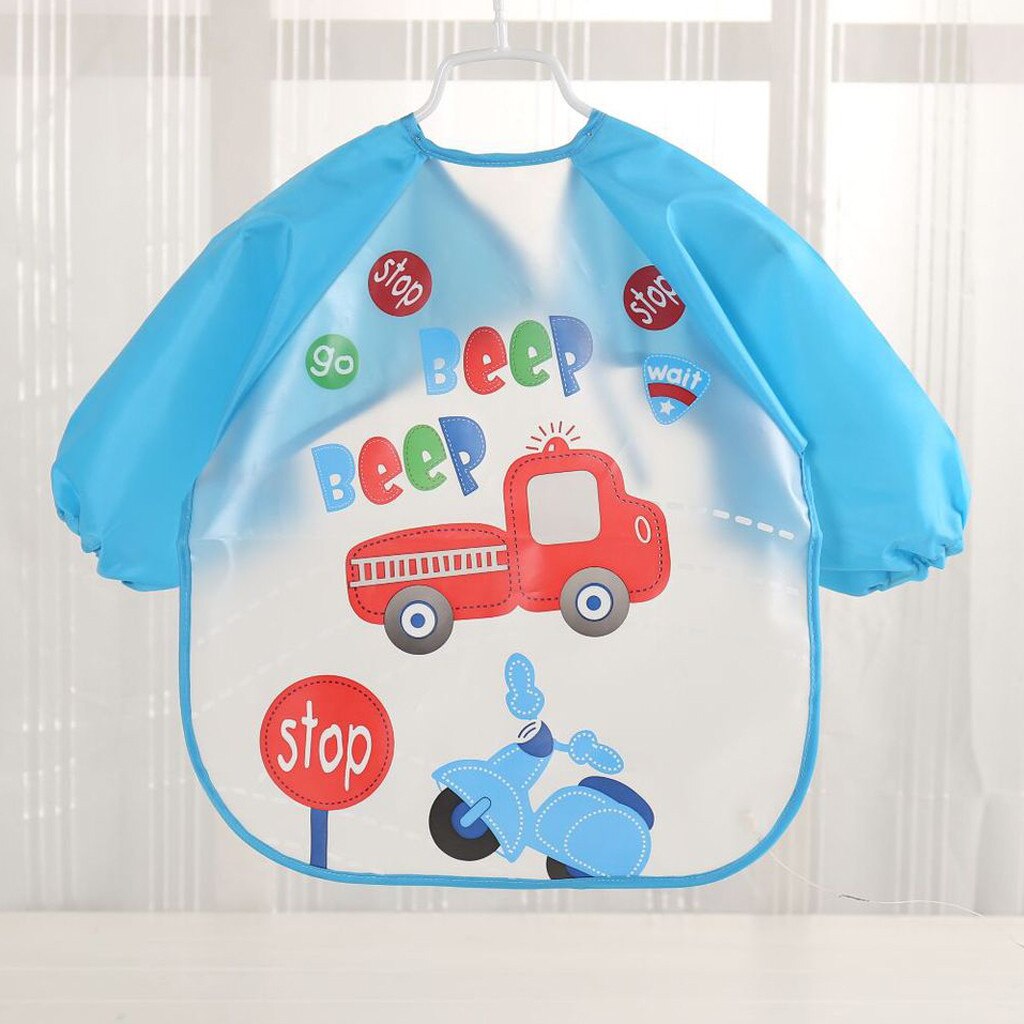 Baby Boy Bibs Waterproof Long Sleeve Feeding Bib Apron Pocket Girl Bibs Kids Burp Cloth Feeding Bib Child Apron Smock
