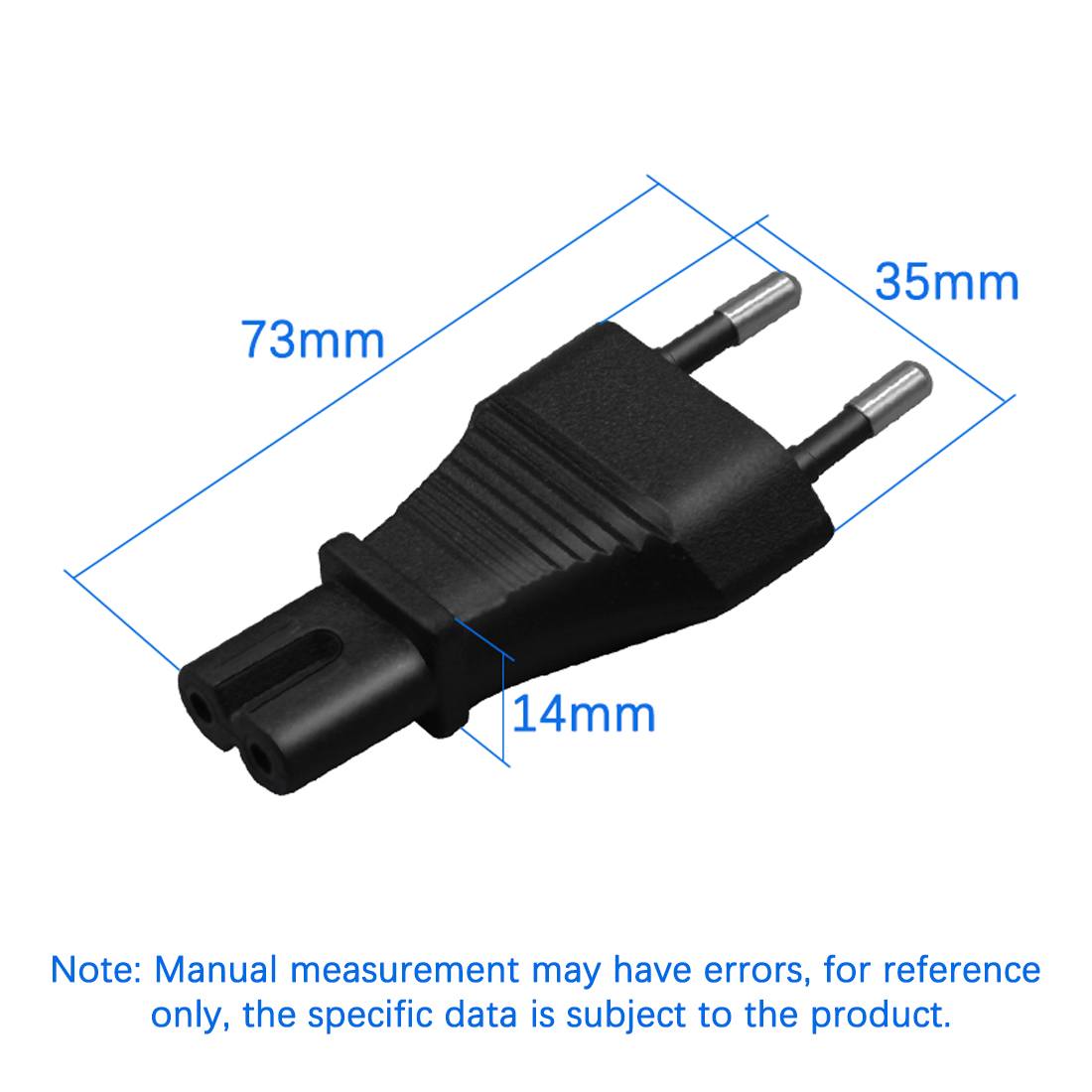 Jorindo Eu Naar Iec320 C7 Conversie Plug, Europese 2 Pins Mannelijke Stekker Naar Iec 320 C7 Haakse Ac Adapter: Overigen