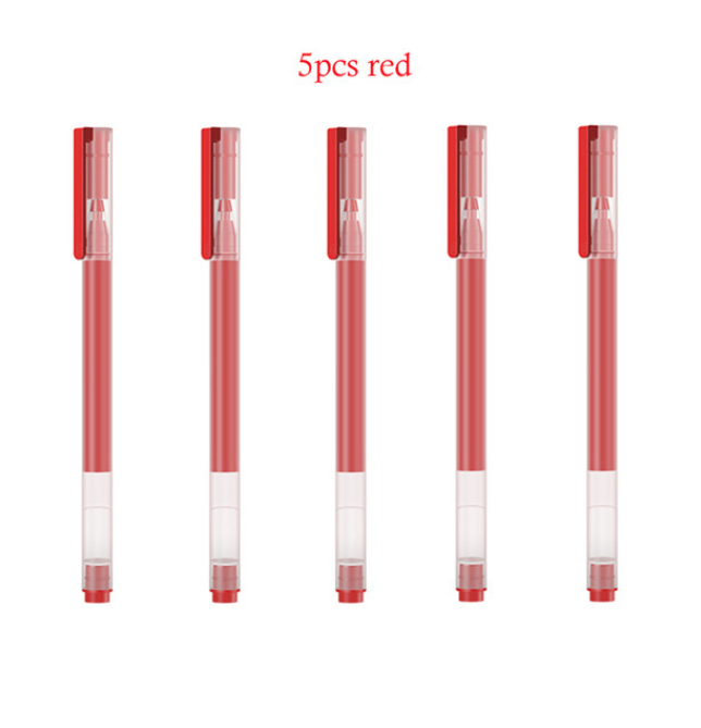 Xiaomi-bolígrafos Mijia Super duraderos, 0,5mm, para firmar, recarga Suiza suave, Mikuni, Japón, tinta para la escuela: 5 pcs Red