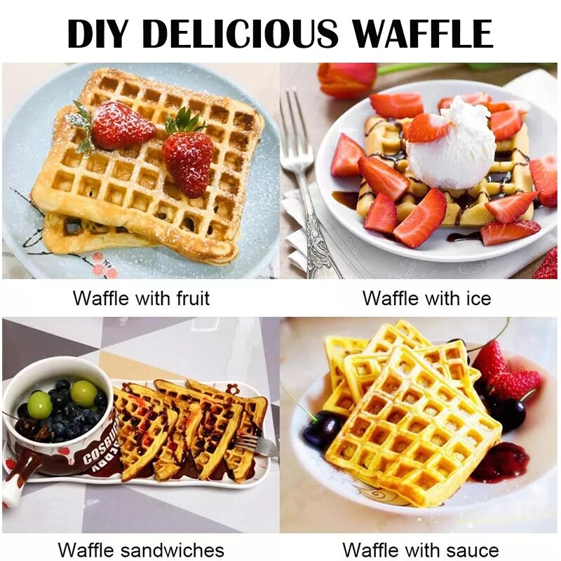 Wafel Pan Iron Anti-aanbak Wafelijzer Pan Gasfornuis Top Wafel Koekenpan Pannenkoek Voor Sandwich Broodrooster Ontbijt Koekenpan