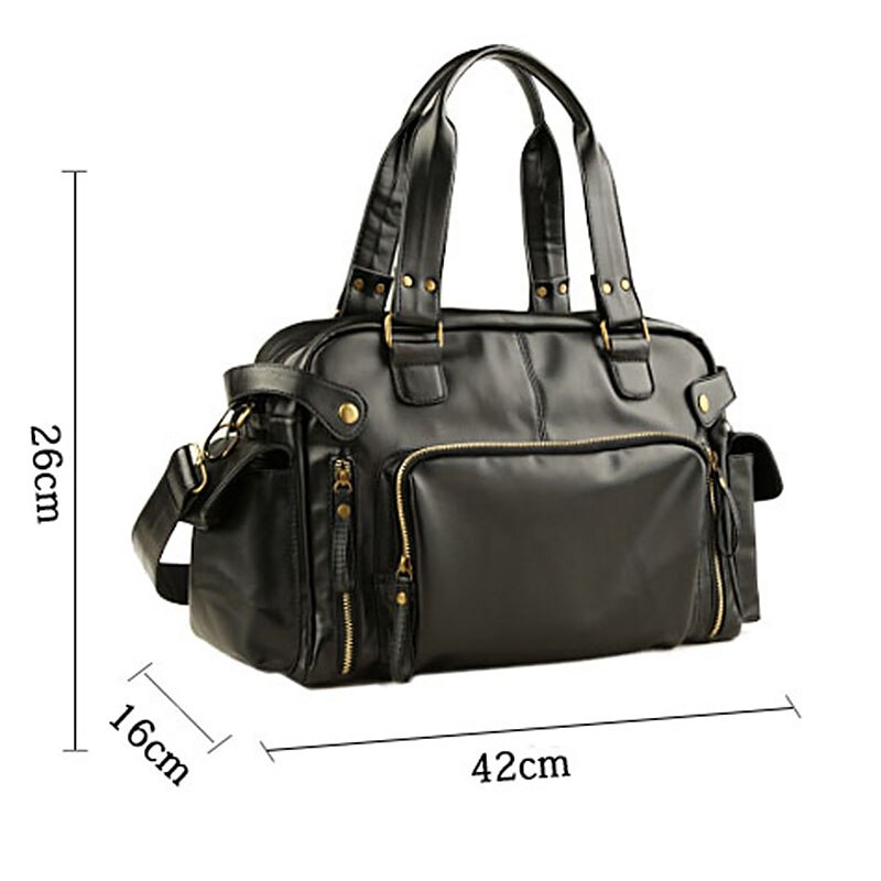 Bolso cruzado de viaje para hombre, bolsa grande impermeable, de hombro, de cuero PU, estilo Retro inglés, de