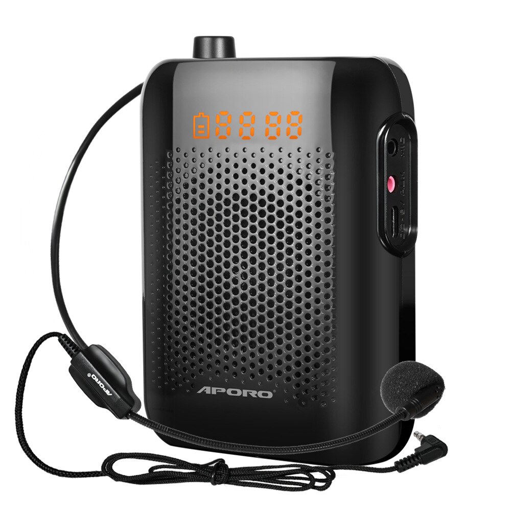 Megáfono Bluetooth portátil con cable, amplificador de voz portátil de 20W para la de enseñanza, auriculares, micrófono, altavoz, megáfono portátil