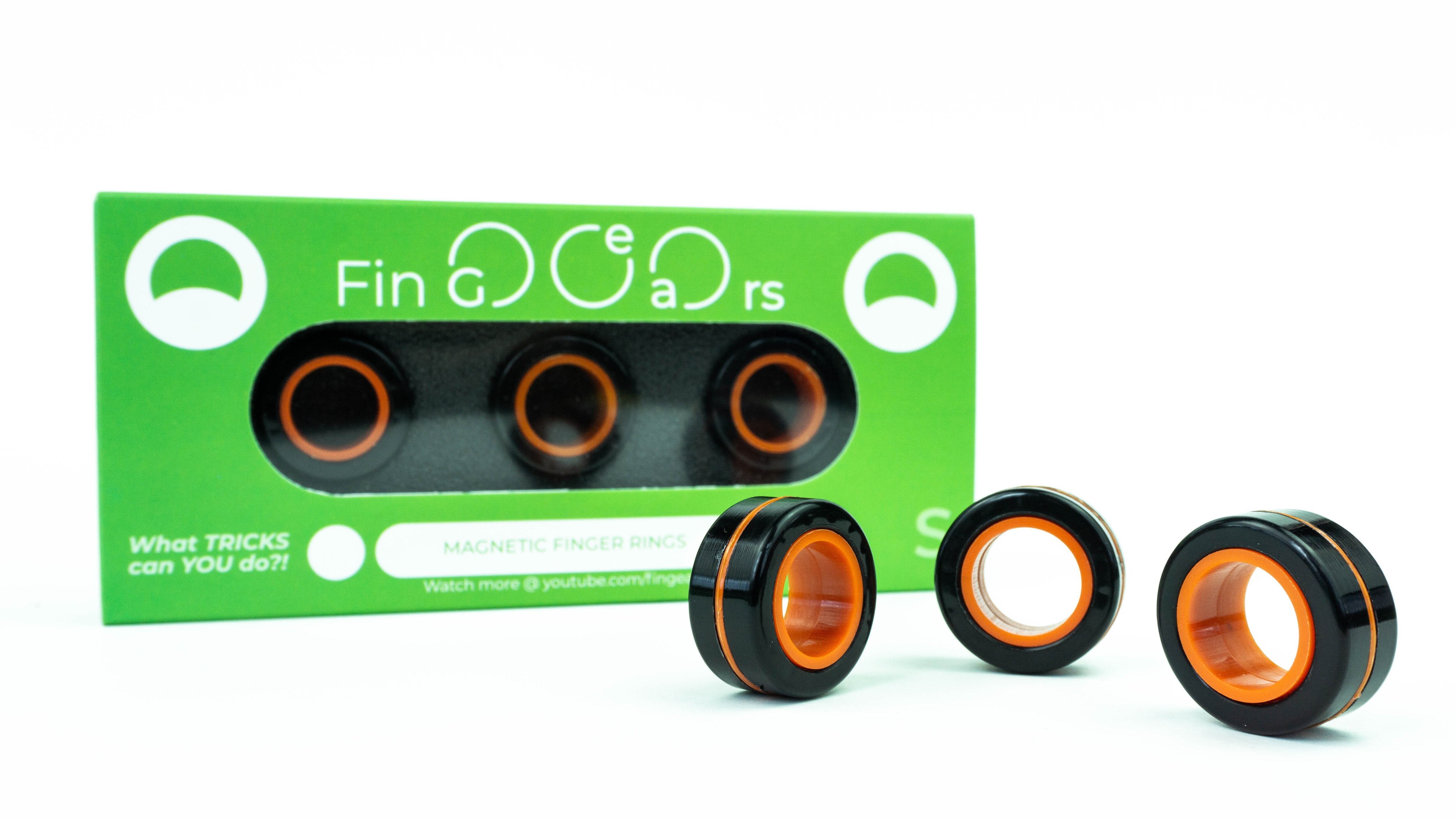 ORIGINALES Fingears Magnetic Finger Ring Talla S: Black/Orange