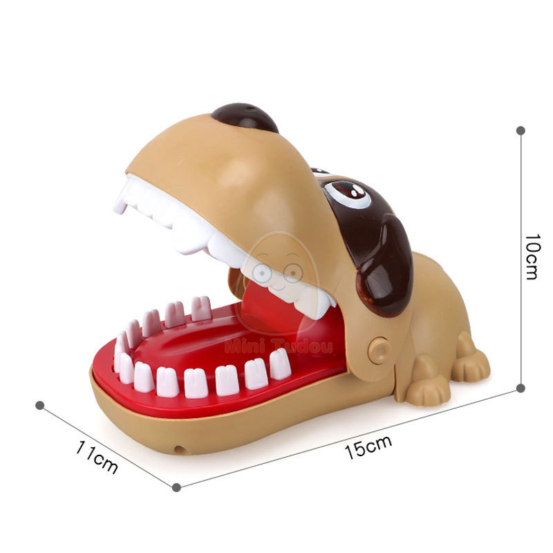 Kid Biting Hand coccodrillo Dinosaur Shark Bite Finger scherzi novità Classic Sound Light Party gioco da tavolo giocattoli per bambini regalo: Brown Dog