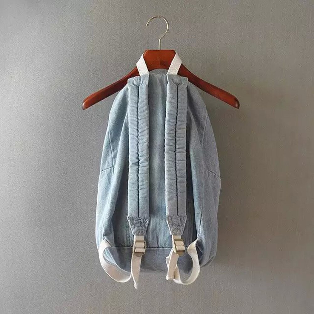 Femmes sac à dos garçons fille unisexe sac à dos sacs d'école sac à dos Denim travail voyage sac à bandoulière adolescent décontracté rétro sac à dos # LR2