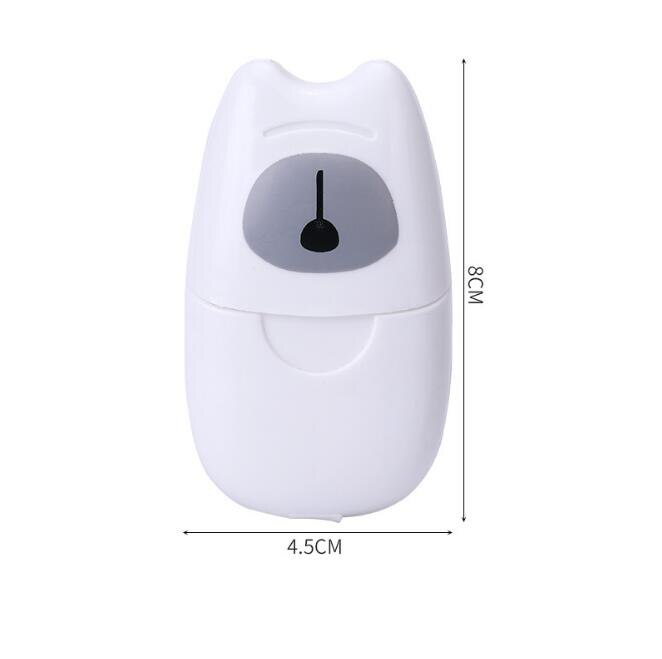 Savon de Boxe jetable | Savon de voyage en plein air, savon de toilette jetable, lavage des mains, bain à main, tranches propres parfumées, feuilles, Mini savon Portable: white