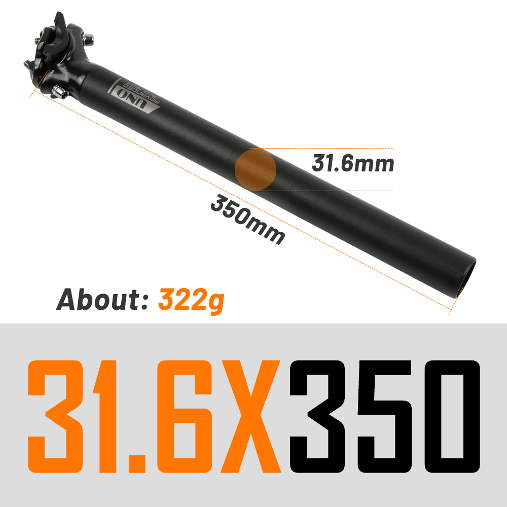 Uno Mtb Road Zadelpen 25.4/27.2/30.9/31.6mmx35 0/400Mm Mountainbike Aluminium Seat buis Fiets Onderdelen: Clear