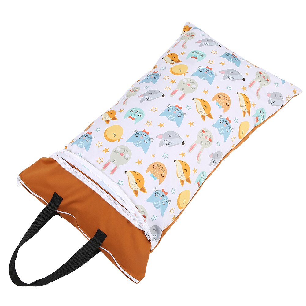 40*70cm Waterproof Wet/Dry Diaper Pail Bag Reusable Doubl Pockets Large Hanging Cloth Diaper Bag Laundry Nappy Wet Bags