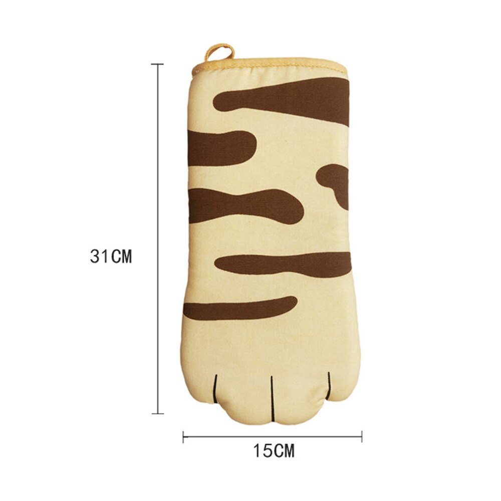 1pc Cartoon Cat Paw Oven Mitts Baking Insulation Microwave Anti-scalding Cotton Gloves Baking Accessories