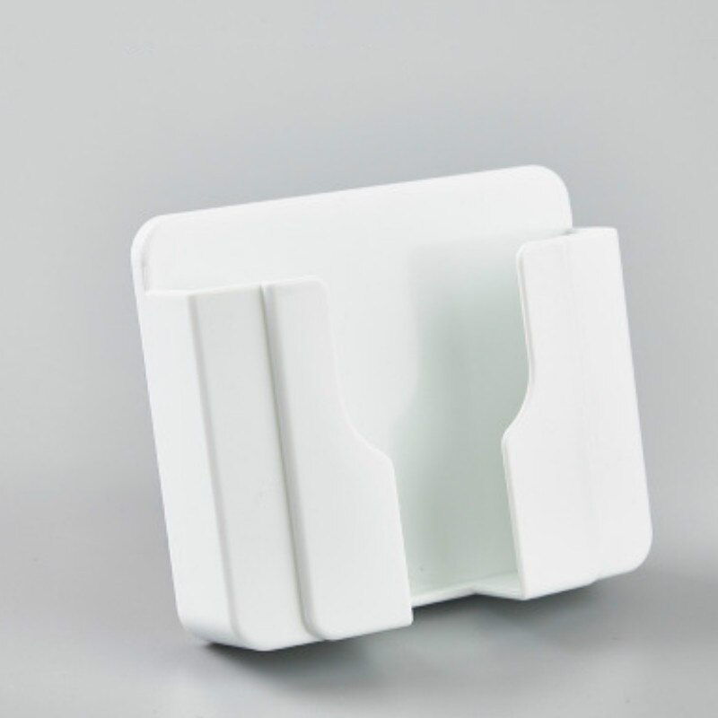 Wandmontage Organizer Opbergdoos Afstandsbediening Gemonteerd Mobiele Telefoon Plug Muur Houder Opladen Multifunctionele Houder Stand Thuis: B-White