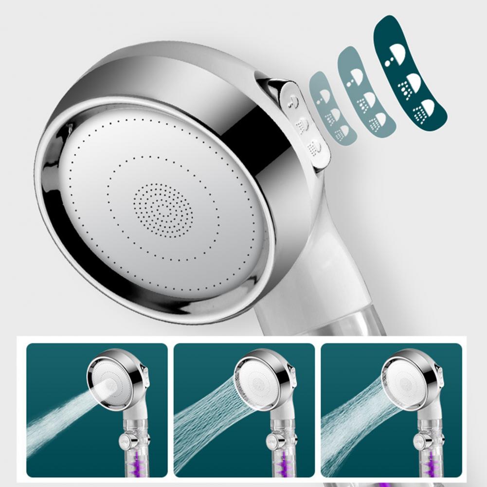 3 Mode Turbo Shower Head Adjustable Jetting Rainfall Pressurized Shower Head High Pressure Water Saving Showerhead for Bathroom