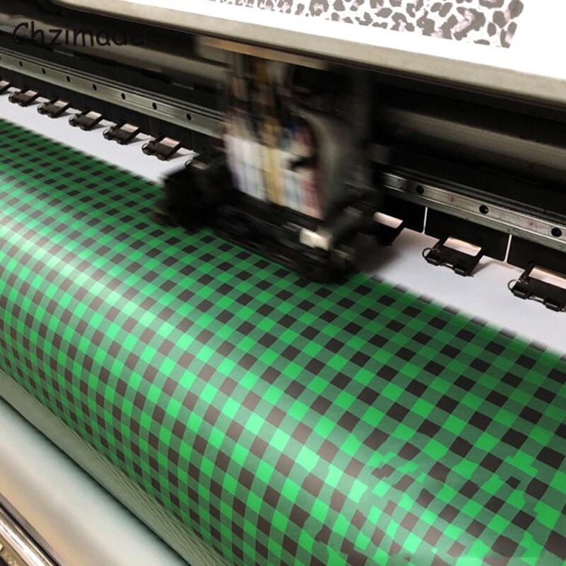 Chzimade Black Red Grid Heat Transfer PU Vinly Film For Heat Press Machine T-shirt Iron On Clothes Diy Handmade Crafts