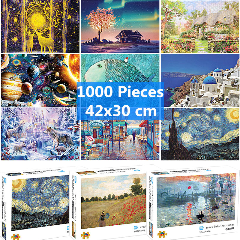 42*30 cm jigsaw puzzle 1000 pieces Art Assembling picture Landscape puzzle for adults games toys for adults mat