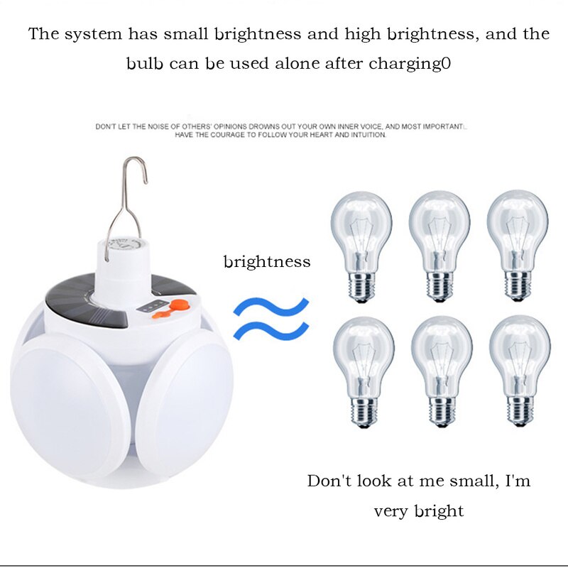 Oplaadbare led-lamp op zonne-energie, draagbare noodverlichting voor de nachtmarkt, buitenverlichting voor kamperen en thuisgebruik, op zonne-energie opladen voor tenten