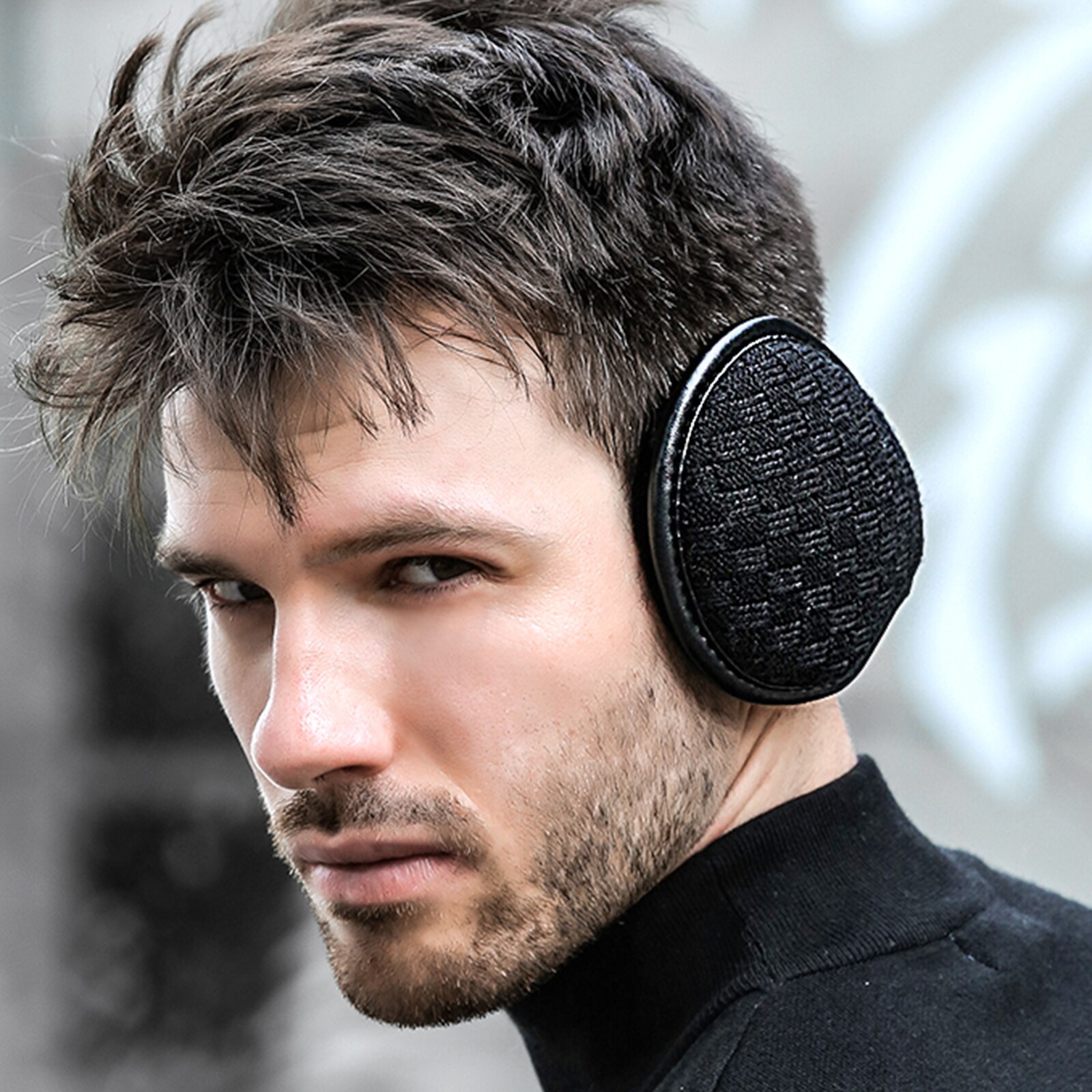 Calentadores de orejas para hombre y mujer, orejeras cálidas de lana plegables a prueba de viento para ciclismo, correr, esquiar, Invierno