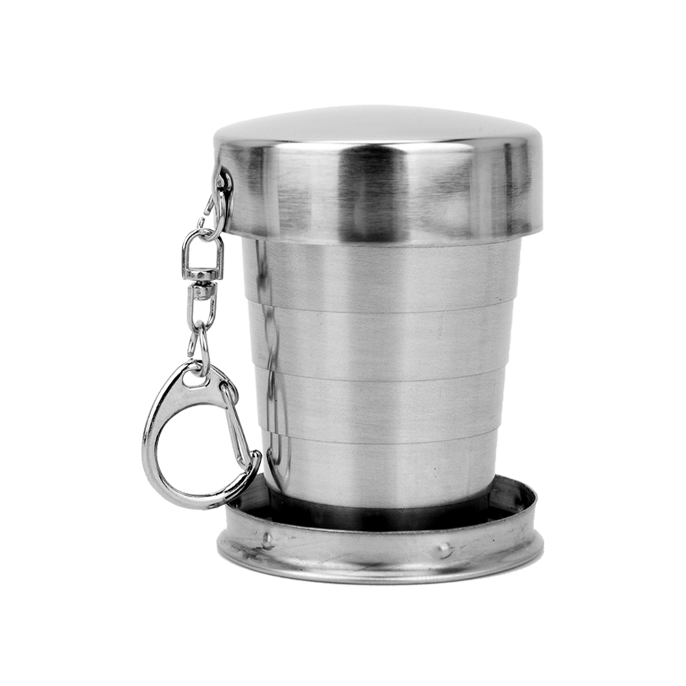 Portable Stainless Steel Foldable Cup 75ml/150ml/250ml Outdoor Travel Collapsible Coffee Mug Telescopic Hiking Camping Water: Burgundy