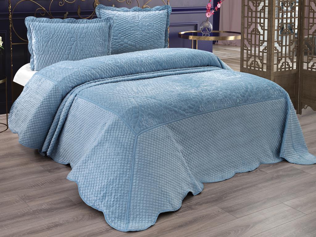 Land Van Bruidsschat Glorie Dubbel Bed Cover Blauw