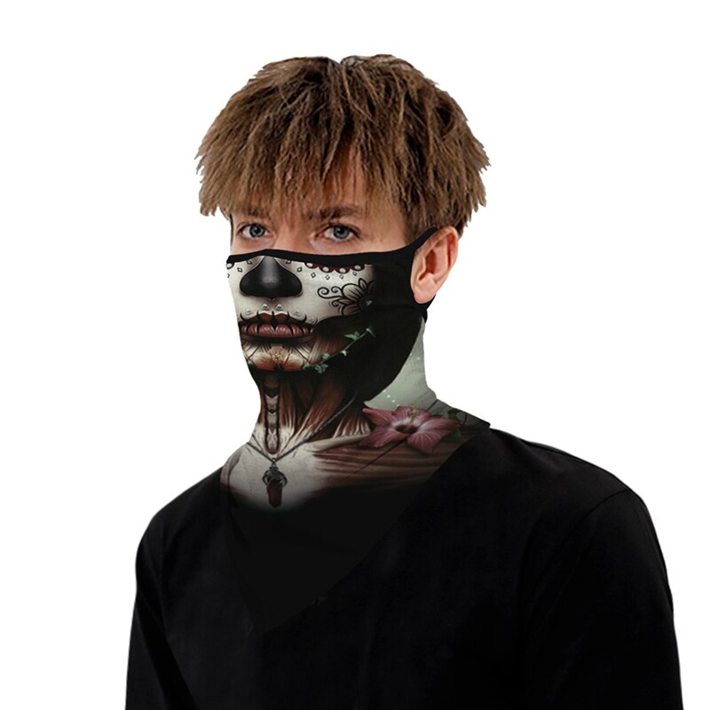 Halloween Party 3D Print Balaclava Magic Scarf Balaclava Outdoor Cycling Driving Bandana Fishing Hiking Face Mask Neck Cover