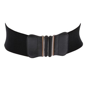 Cinturón de cuero PU ancho para mujer, cinturón de faja elástica con hebilla cuadrada, negro, cinturón decorativo: Black