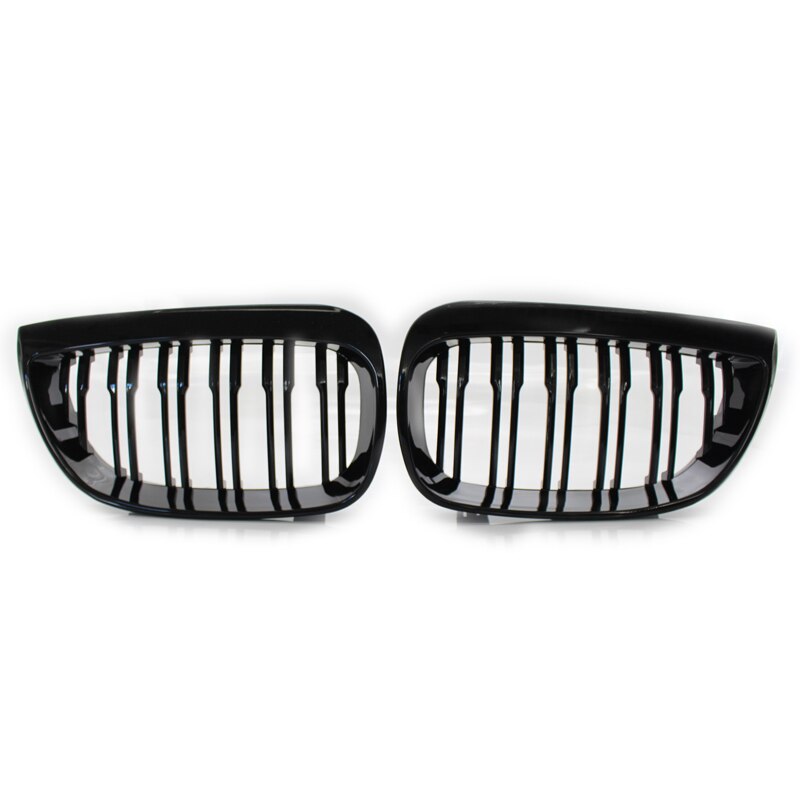 Pair Gloss Black Front Kidney Grille for BMW 1-Series E81/E87/E82/E88 2007-2013