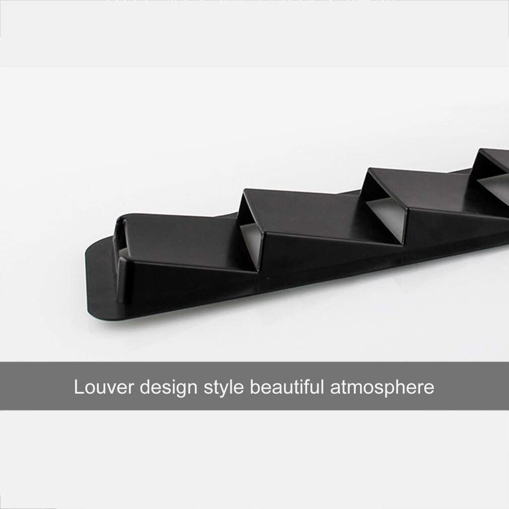 Black Air Flow Intake Universal Scoop Bonnet Side Fender Car Decorative Cover Hood Vent Louver Cooling Panel Trim Set