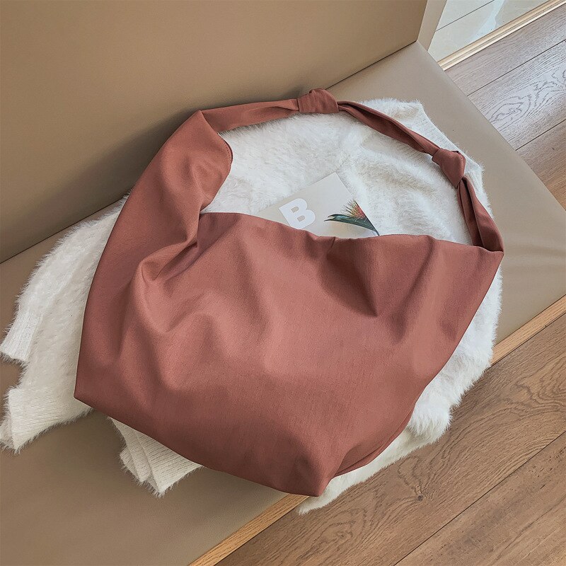 Frauen Schulter Tasche Nylon Handtasche Mädchen Käufer Umhängetasche Lässig Einfarbig Einfache Stil Große Kapazität Landstreicher Tasche: fense