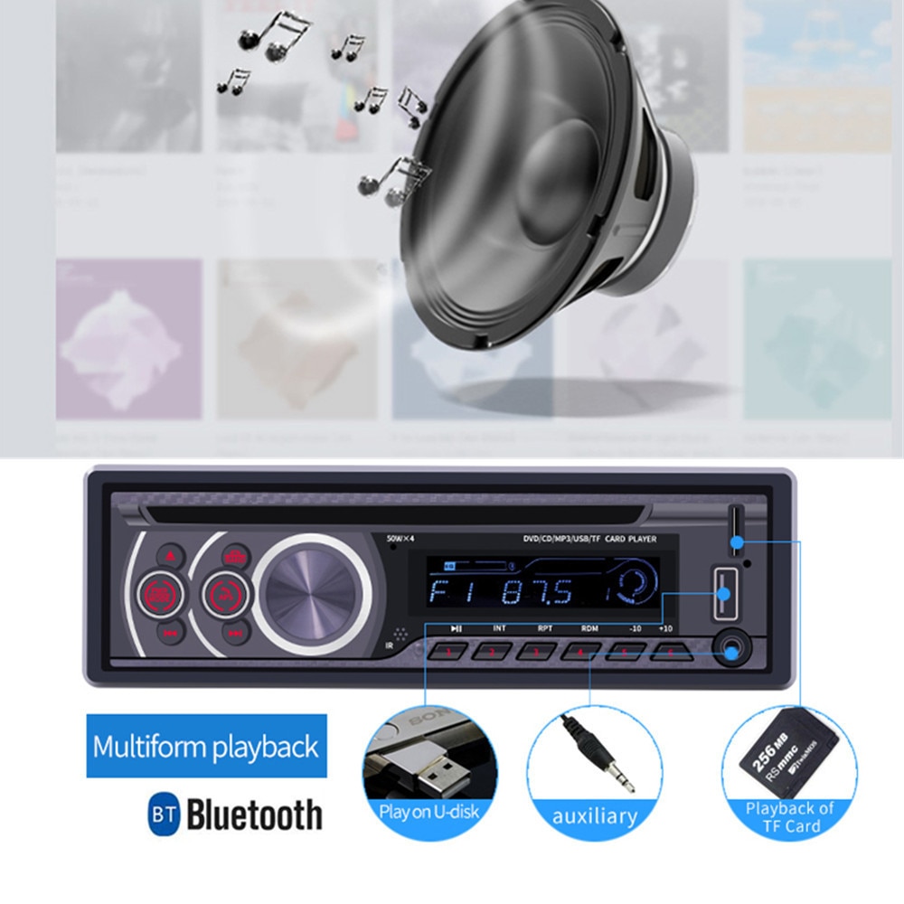 1 din bil dvd  mp3 afspiller bluetooth bil multimedie afspiller video output cd vcd usb tf fm radio til vw til bmw toyota mazda