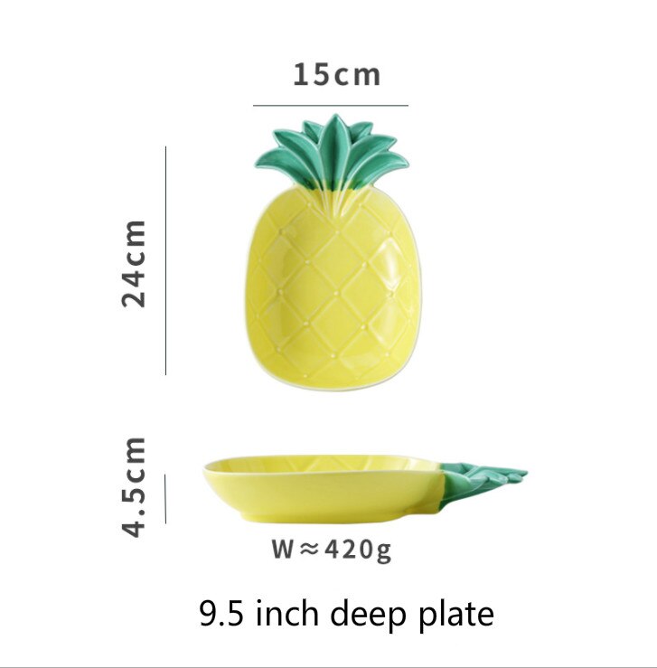 Sød keramisk ananas tallerken skål fad frugter til restaurant tallerkener hjemme piatti keramik tallerken snack tallerkener: 9.5- tommer plade