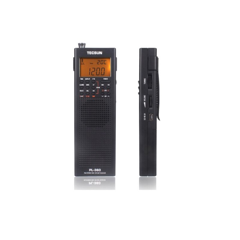 Tecsun – radio numérique FM/MW/SW pleine bande PL-360, démodulation numérique, stéréo de poche pour personnes âgées, chargeur à semi-conducteur de Campus