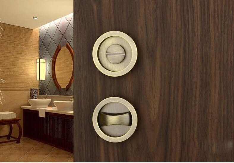 Zinc Alloy Mortice Sliding Door Lock door handles for interior Sliding Door Lock Modern Anti-theft wood Sliding Door Lock: Green bronze