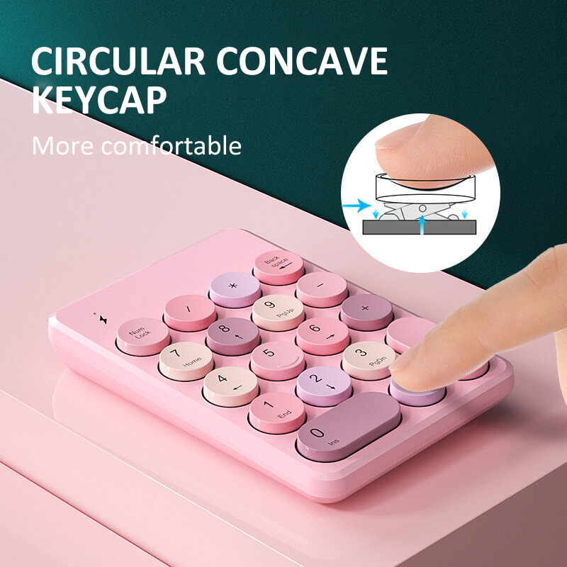 Mini Numeriek Toetsenbord Bluetooth Toetsenbord Draadloze Numpad Mix Kleur Candy Draagbare Voor Laptop Pc Computer Windows Teclados