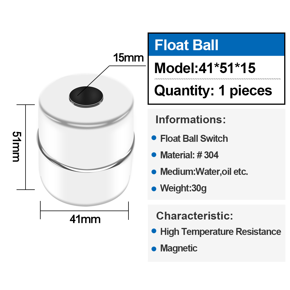 1 szt. Pływak Magnetyczny przełącznik pływakowy ze stali nierdzewnej do pływaka poziomu wody 24 mm 28 mm 9,5 mm: SZARY