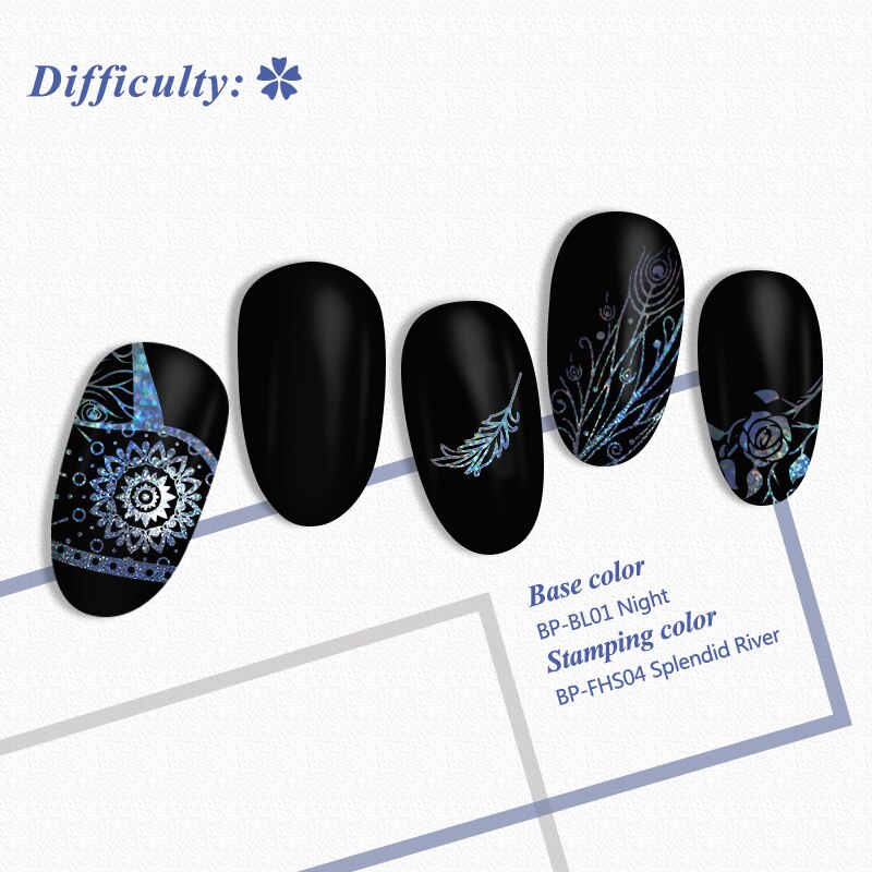 Geboren Pretty Nail Stempelen Plaat Rechthoek Boom Maan Ster Afbeelding Rvs Nail Art Sjablonen Gereedschap