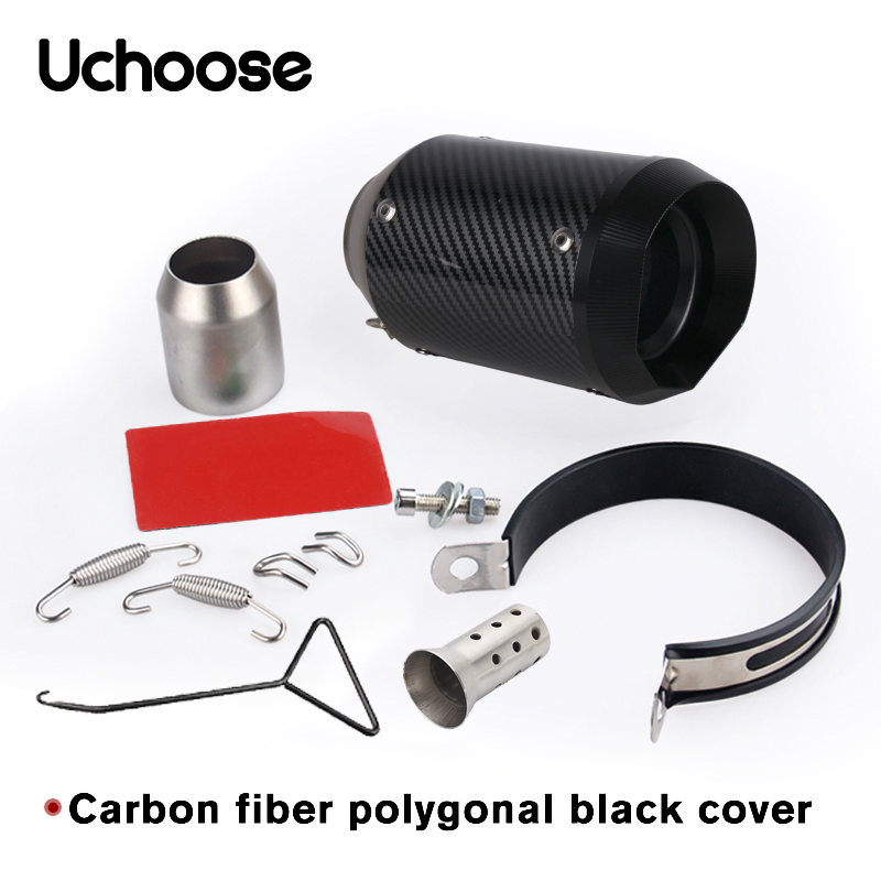 Tubo de escape para motocicleta, silenciador de fibra de carbono para Moto, silenciador Austin Universal para IKASAWAK AHAMAY 51MM innovador: Castaño
