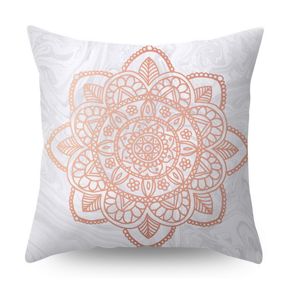 Rose Gold Square Cushion Cover Geometric Dreamlike Pillow Case Polyester Throw Pillow Cover For Home Decor 45x45cm