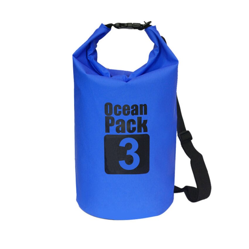 3L Wasserdichte Wasserdicht trocken Tasche Sack Lagerung Packung Beutel Schwimmen draussen Kajak Kanu Fluss Wandern Bootfahren: 3L dunkel Blau