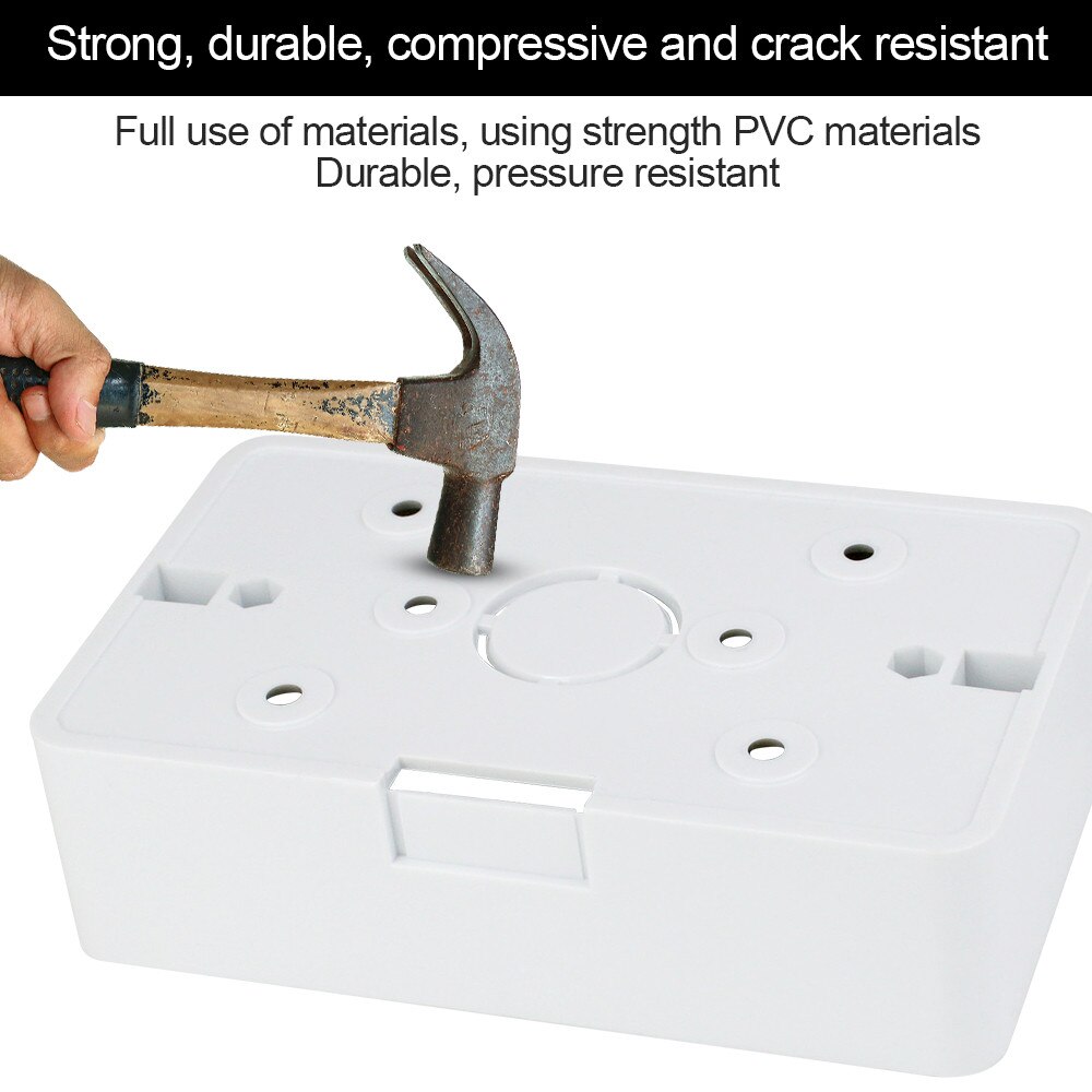 Caja de montaje de superficie externa con enchufe táctil estándar de EE. UU., ignífuga, Material de PVC, caja trasera de Interruptor blanco tipo 118