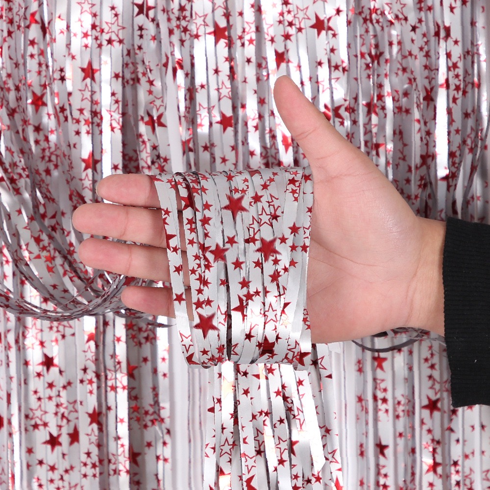 Rideau à paillettes de 2m de long, 1 pièce, décorations de fête d'anniversaire, arrière-plan mural scintillant, décoration de mariage: Rouge