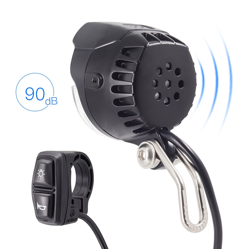 Onature e-światło rowerowe reflektor 85 luks wejście DC 12V 36V 48V 60V ebike lampa instalacja kierownica doprowadziło elektryczne światło rowerowe z klaksonem: i Wuxing Switch