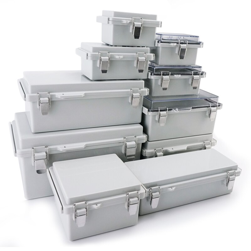 Waterproof Electrical Junction Box With Hasp Outdoor Sealed Switch Power Plastic Enclosure Case Electrical Distribution boxes