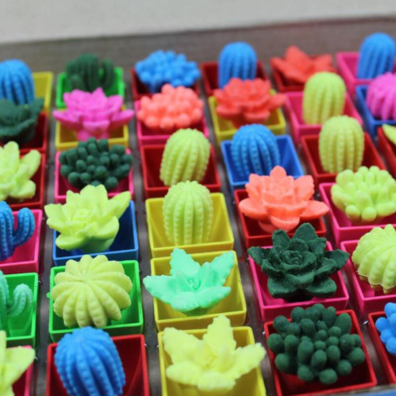 48 stks Bloemvorm Water Kralen Groeiende Cactus Magic Crystal Bodem Ingemaakte Speelgoed Voor Bureau Decoratie