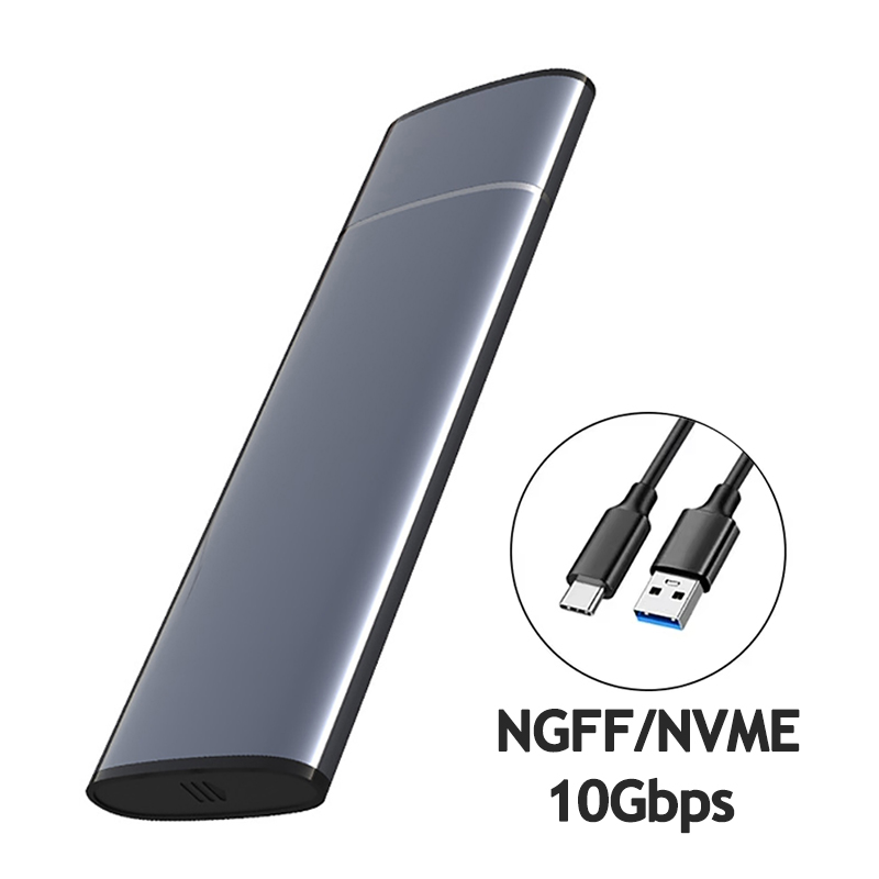 M .2 sata nvme ssd enclosure adapter 10 gbit/s to nvme ssd enclosure usb  c 3.1 gen 2 sata ngff pcie external hard drive box for laptop pc: White