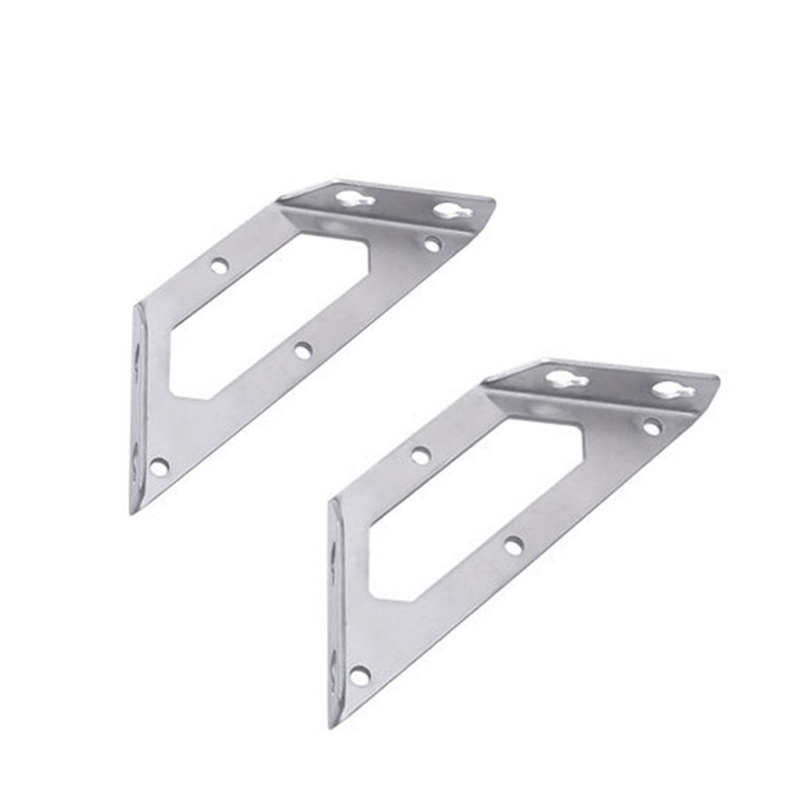 2pcs DIY Stainless Steel Corner Brace Home Silver Furniture Connector Modern Shelf Bracket Hardware Heavy Duty Joining Support: S