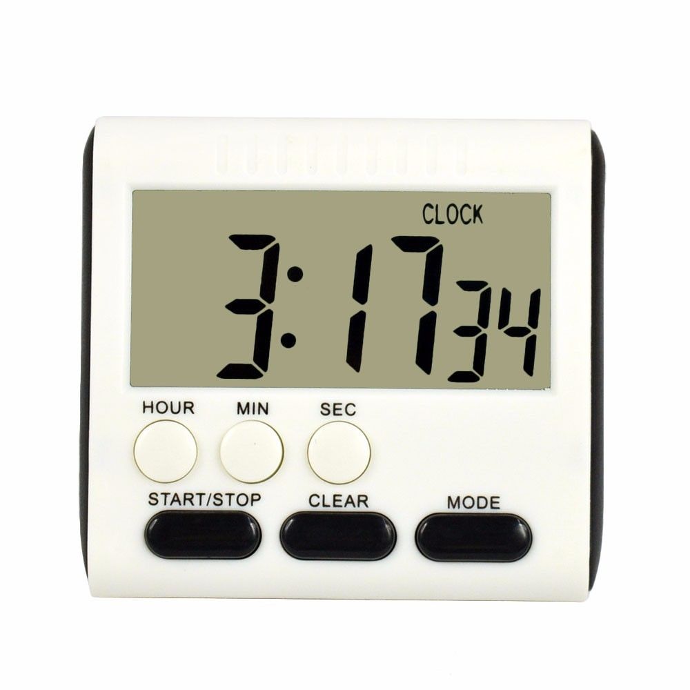 Grote Magnetische Lcd Digital Kitchen Sport Timers Count Down Up Koken Timer 24 Uur Wekker Timers: Black