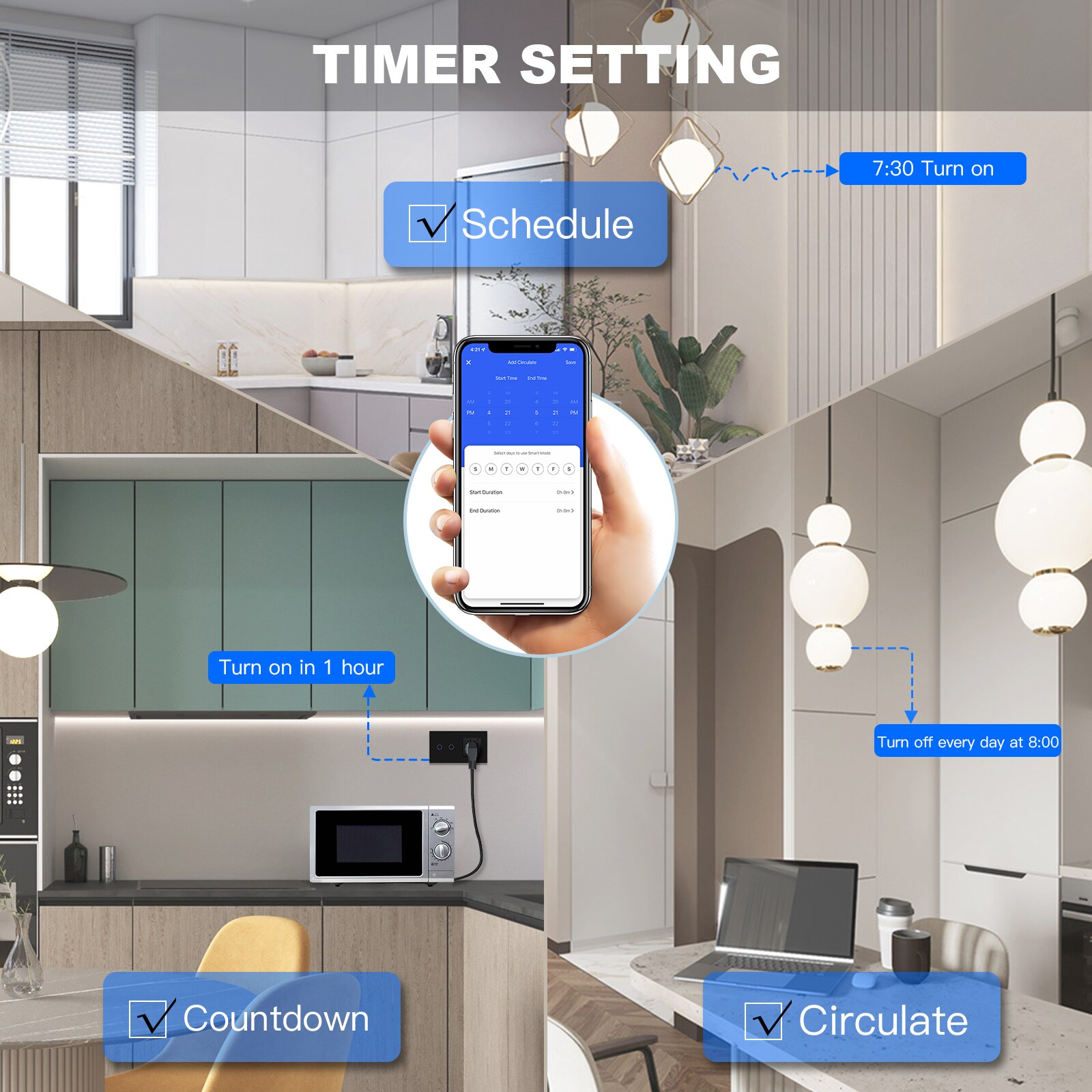 BSEED EU Standard Smart Socket Wifi Touch Switches Crystal Glass Panel Tuya Smart Switch 1/2/3Gang 1/2/3Way Alexa APP Control